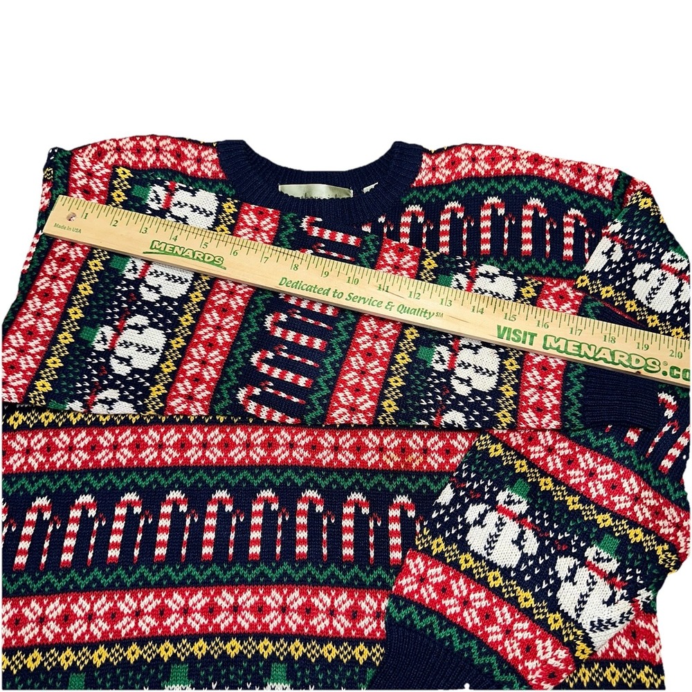 Vintage 90's Northern Isles Christmas Sweater Candy Canes Snowman Women's M - Picture 7 of 9